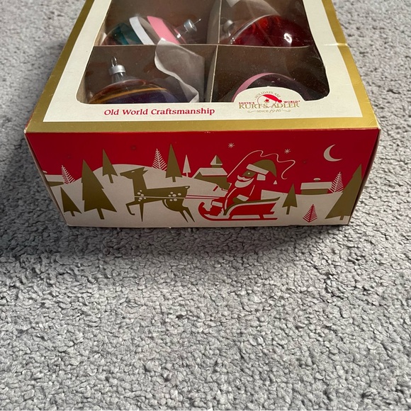 Vintage Kurt Adler Glass Striped Ornaments Hard To Find Christmas Holiday - Picture 3 of 13